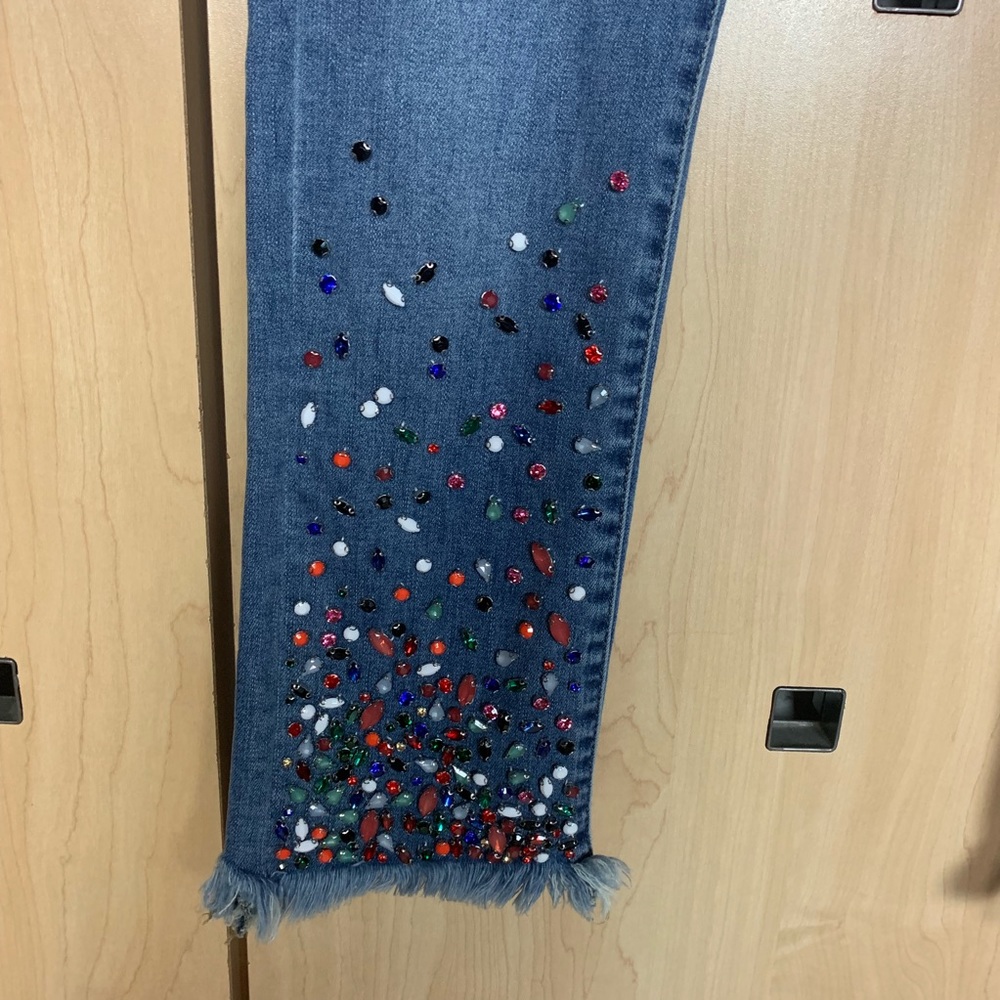 ANTHROPOLOGIE embellished slim straight ankle jean - Picture 3 of 8